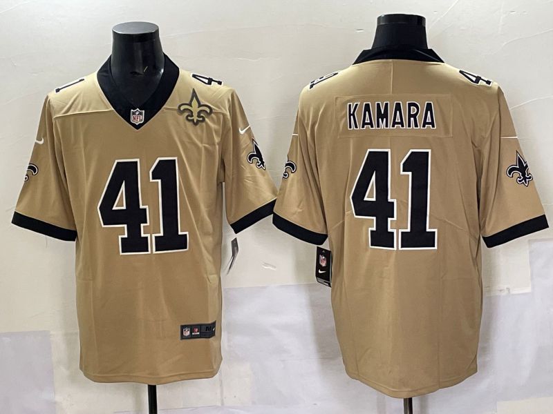 Men 2025 New Orleans Saints 41 Kamara Yellow Limited NFL Jersey style 05